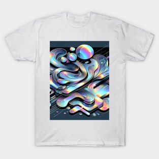 Holographic Harmony Abstract Illustration T-Shirt